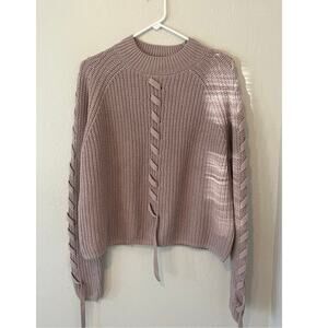 NWT Women's H&M Tan Stitched Knit Soft Fall Winter Sweater Sz Large